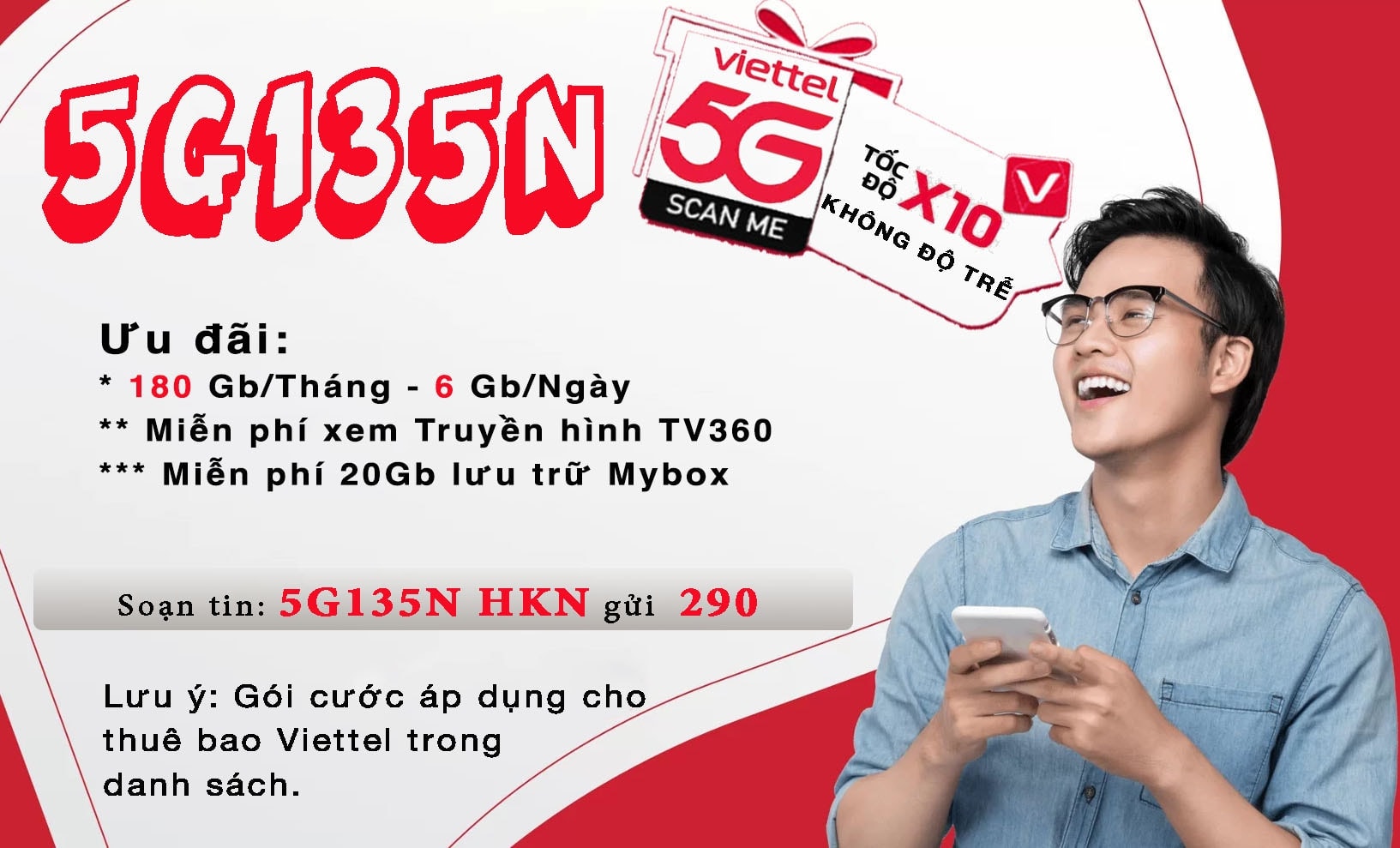 Đăng ký gói cước 5G135N ViettelData5G